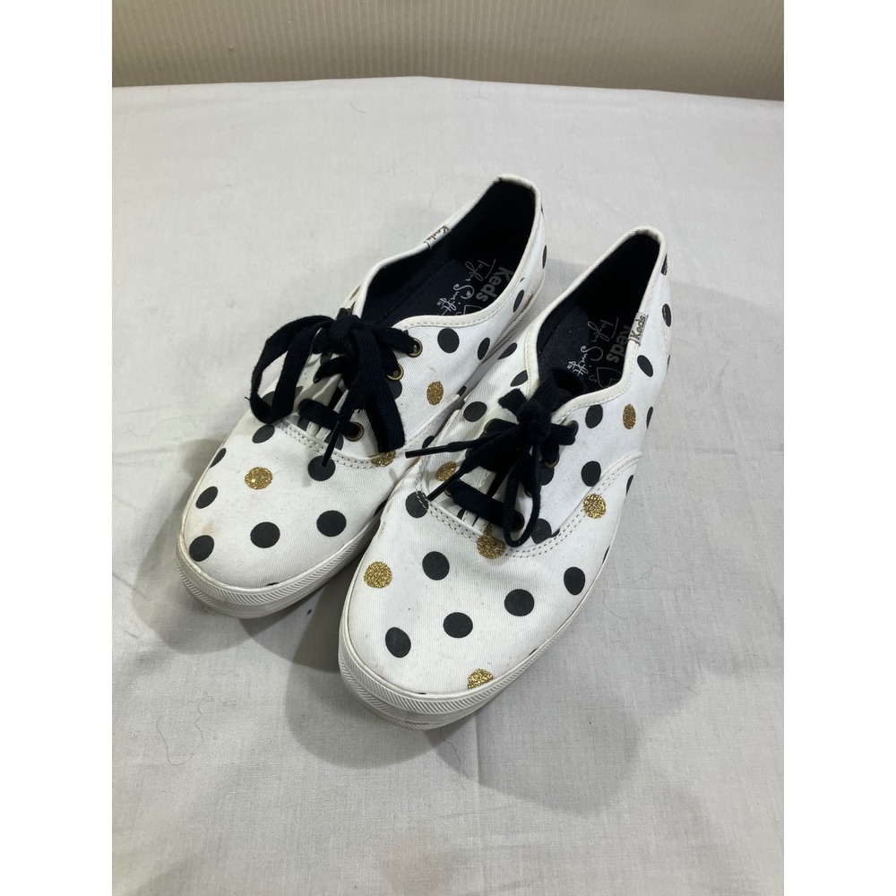 Keds x Taylor Swift Champion Polka Dot Sneakers White Gold Womens 9 WF53194M